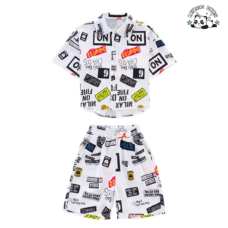 LEZONKIDS - Customized Toddler Boys Clothing Sets Casual Cotton Fashion Print Shirt Short Boys Sets for Summer and Winter